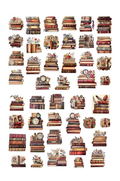 Pink Swan Craft Set de autocolante de cărți retro vintage – autocolant autoad...