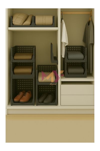 Myend 6-Shelf Sliding Shelf System, Closet Organizer Modular Shelf