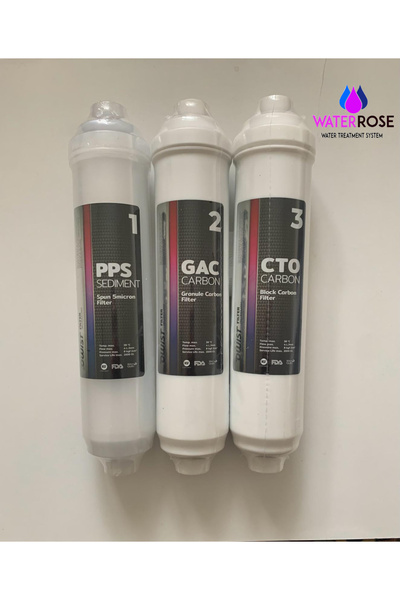 water rose su arıtma su arıtma cihazı filitresi inline 3'lü NSF belgeli