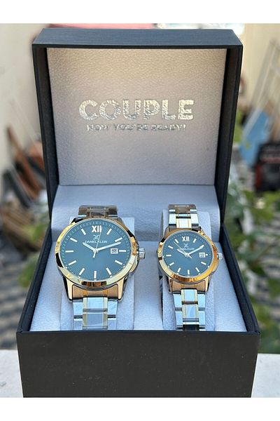 Daniel Klein Couple's Combination - Couple's Watch, Steel Band, Calendar Dial, 3 Atm B.13908M4