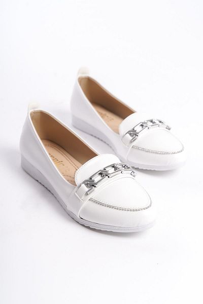 sefayol Balerini de damă Absolon White Matte Leather