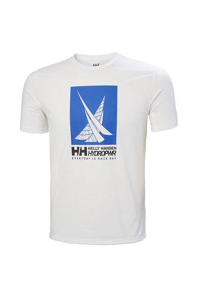Helly Hansen Ανδρικό λευκό μπλουζάκι με στρογγυλή λαιμόκοψη Hp Race Graphic
