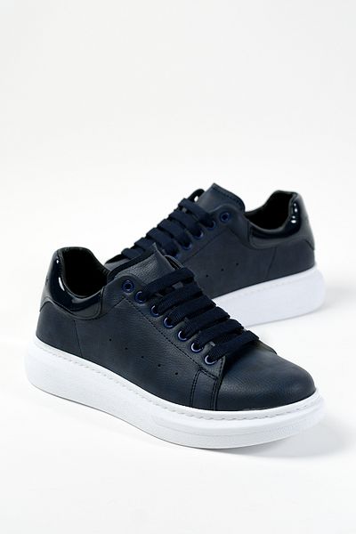 pumant Adidași ortopedici în stil Mcqueen bleumarin - Talpă albă, pantofi sport casual 310