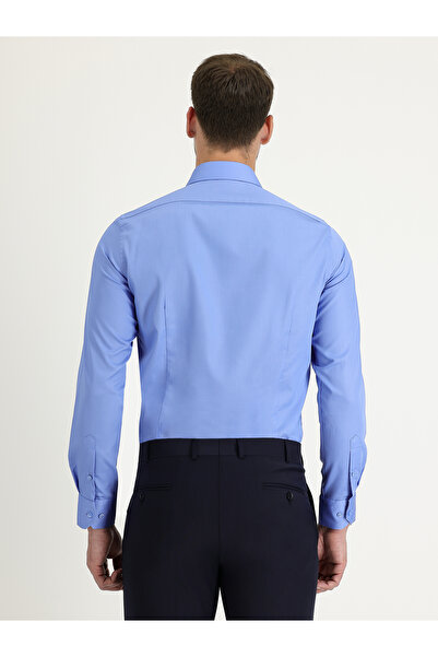 Kiğılı Класична бавовняна сорочка з довгим рукавом з атласу, що не прасується, без застібки