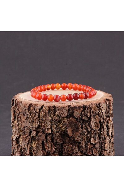 OSMANLI DEĞERLİ TAŞ Sertifikalı Akik Doğal Taş Bileklik 6 Mm - B811