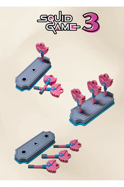 You Toys Squid Game 3 Special Set - 30cm Knife Figure + 3 Key Lock Set + Box + Charm