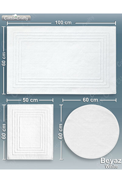 Cotton Crafty Набір бавовняних водопоглинаючих килимків для ванної кімнати, килимок для ванної кімнати, VERA, 3-х предметний набір для унітазу 60x100-60x50-60x60