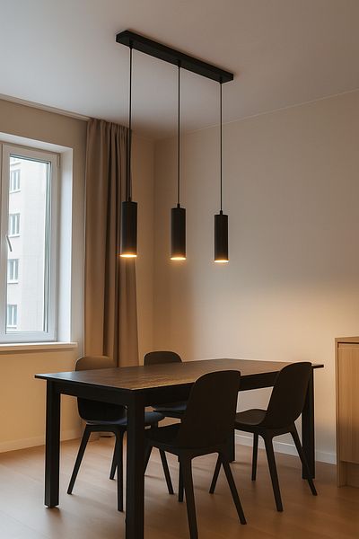 Modavize Spotline Modern Design - 3-Piece Black Spot Row Chandelier - Daylight for Living Room, Bedroom and Kitchen