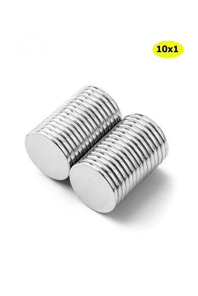 KARAASLAN Yuvarlak Neodyum Mıknatıs - 10 mm x 1 mm - Güçlü Magnet - 10 Adet-Y...
