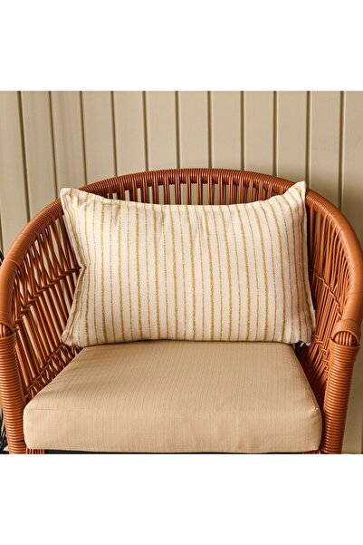 Evidea Soft Albert Throw Pillow - Beige / Mustard - 35X55 cm