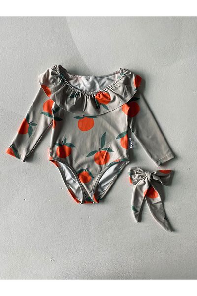 rg kidsstore Long Sleeve Frilly Children's Swimsuit