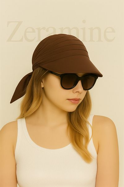 ZERAMİNE Tie-Up Visor Bandana Visor Hat with Uv Protector