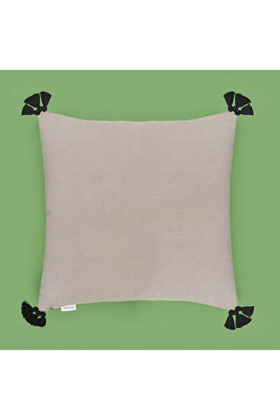 Evidea Pernă de decor negru antracit - moale, cu detaliu cu ciucuri, 40x40 cm