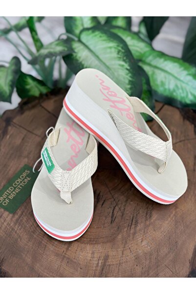 Benetton Bej Kadın Plaj Terliği BNI-10218