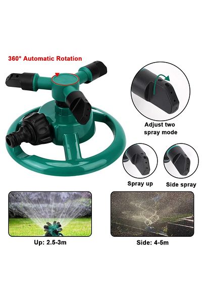 Depolife 3 Sprink Green 360 °   Spin Automatic Watering System Garden Lawn Rotary Spray Tool
