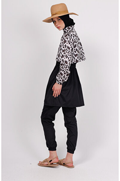 GAVLİA Vera Leopar Desenli Tesettür Mayo Üstü (Tekli) - Çanta Hediye