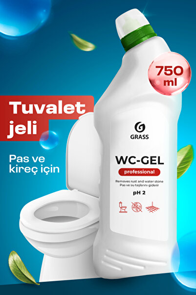 GRASS WC GEL PROFESSIONAL 750ml Tuvalet, Lavabo, Fayans Banyo Temizleyici, Ağ...