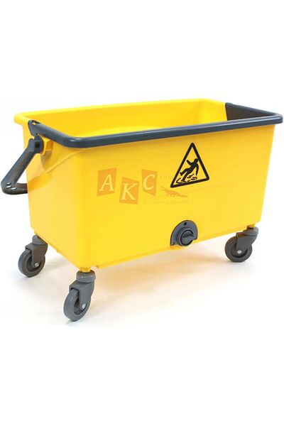 AKC GROUP Glass Cleaning Bucket With Wheel Yellow 25 Liters For Commercial And Residential Use