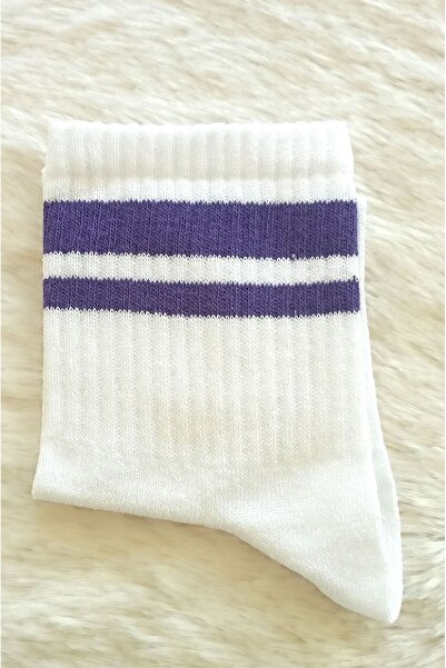 Önder Unisex 6 Pack Striped Cotton Tennis College Socks - Classic