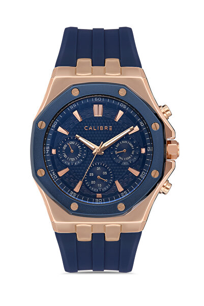 Calibre Savage Serisi Lacivert Silikon Kordonlu Multifonksiyonel Takvimli Erk...