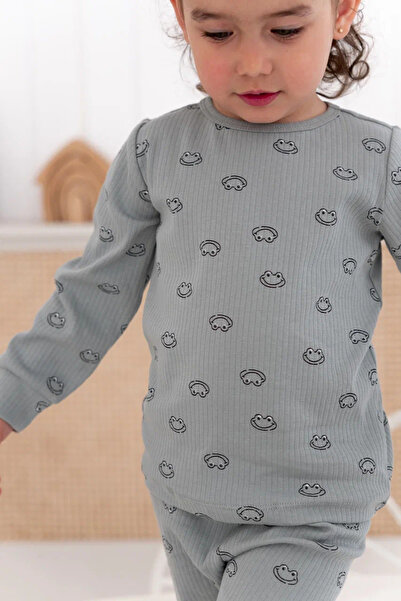 Lilabio %100 Pamuk Desenli Kız Çocuk Pijama Takımı
