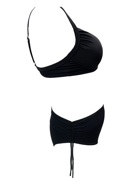 XORVİO Women's Lycra Flexible Stylish Comfortable Plus Size High Waist Battal Underwire Black Bikini Suit
