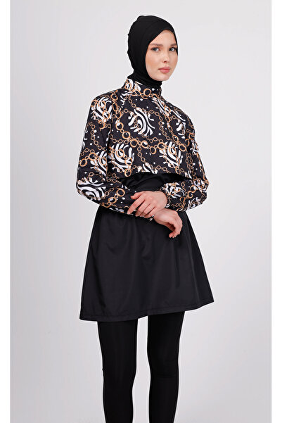 GAVLİA Σετ μαγιό Niva με σχέδιο αλυσίδας – Σετ 4 τεμαχίων με κολάν (ΜΕ ΚΑΛΤΣΑ)