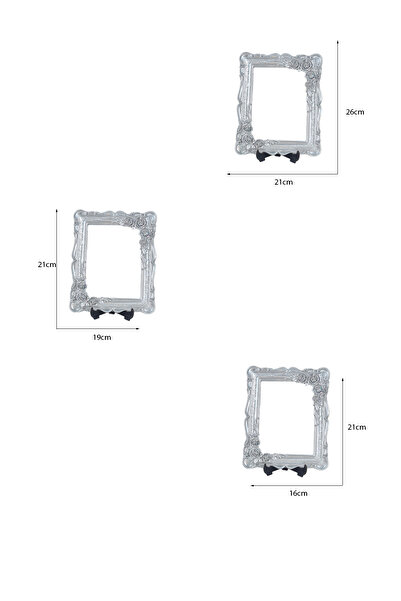 AYDİZAYN Triple Decorative Polyester Photo Frames