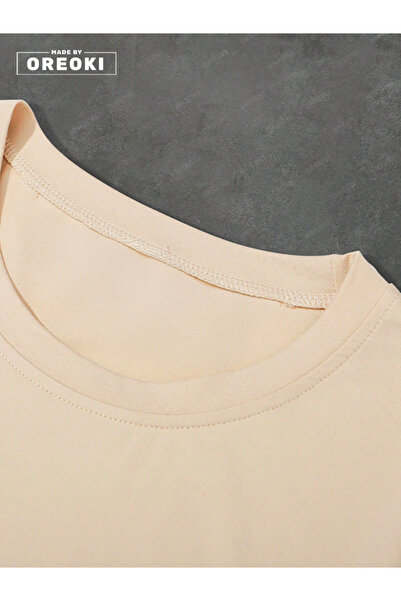 EFFRENATU Limited Edition Printed Cotton Fabric Men's Beige T-Shirt-Black Shorts Set