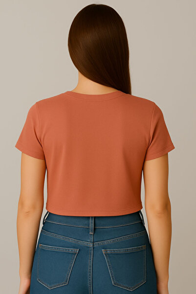 Seamoda Πουκάμισο Crew Neck με κοντό μανίκι Crop Rib Tshirt ΠΙΝΑΚΑΣ