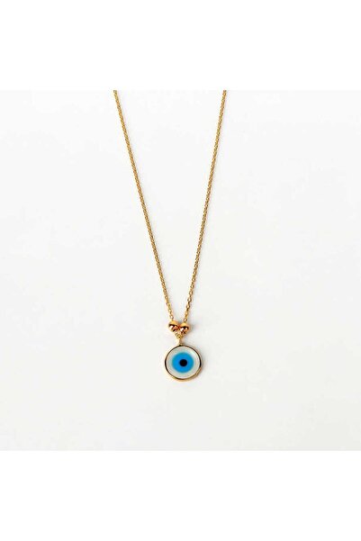 Altınaşkı Sedefli Nazar Boncuklu Altın Kolye