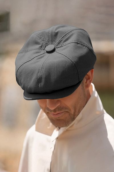 Külah Men's Black Cap 100% Cotton Hat