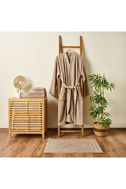 Evidea Soft Premium Unisex Bornoz - Bej - L / XL
