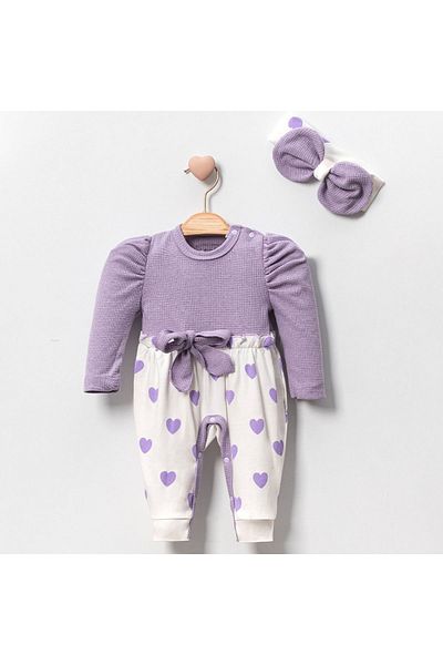 miniyou Baby Watermelon Sleeve Heart Printed Newborn Hospital Release Jumpsuit My-1063mc