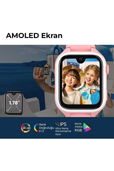 Slazenger 4G Tıger Kıds Prıme Görüntülü Görüşme Amoled LCD 5MP Kamera özelliği Akıllı Çocuk Saati