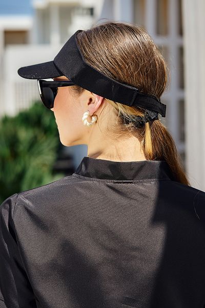 Remsa Mayo Black Tennis Golf Hat - Adjustable VisoR, SunscReen VisoR Rş-109