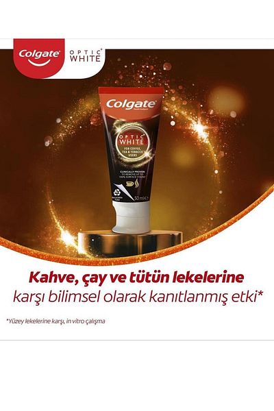Colgate Optic White Toothpaste for Coffee Tea and Tobacco Users 50 ml