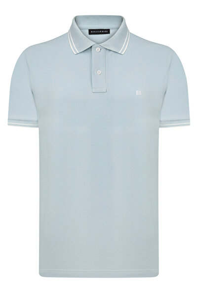 Basics&More Guler polo albastru pentru bărbați, care menține căldura, uscare ...