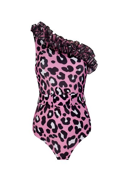 Nur Karaata Alexis Pink Leopard Swimsuit