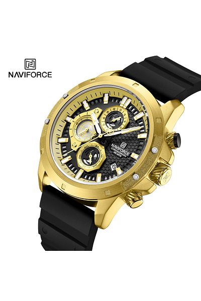Naviforce Men's Luxury Chronograph Watch – Analog-Digital, Luminous Hands, Water Resistant, Silicone Strap