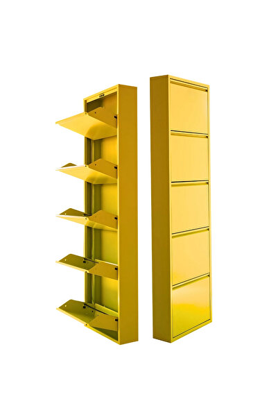 mobilyapratik 5'li Metal Ayakkabılık - Sarı