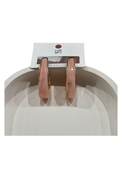 Bijutek Bijouterie Gold Color Feather - Metal Women's Earrings with Beads and Pearls Pattern Jewelry