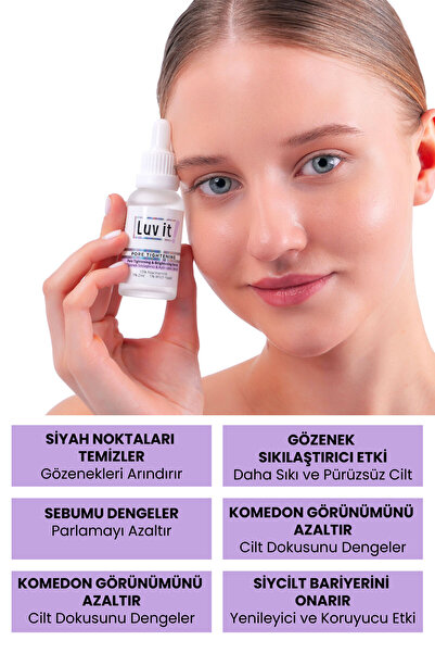 Luv it! Siyah Nokta Gözenek ve Sivilce Karşıtı Serum 30 ml