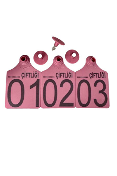 Genel Markalar Hayvan Medikal Ürünleri Büyük Boy 50 Adet Büyükbaş Pembe Hayvan Kulak Küpesi