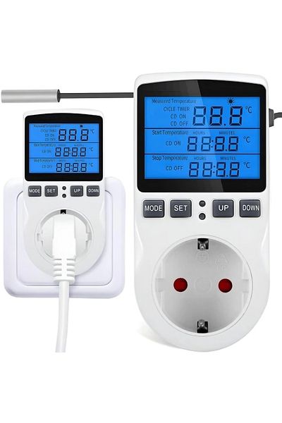 miraza Thermostat Socket, Illuminated Display, Programmable, Air Conditioning Automation, Temperature Probe 1.7M