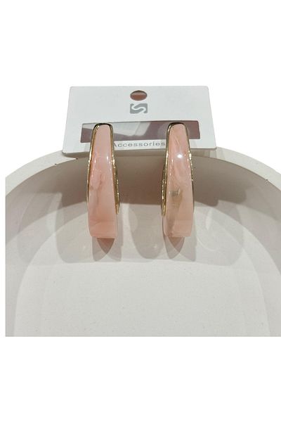 Bijutek Bijouterie Gold Color Feather - Metal Women's Earrings with Beads and Pearls Pattern Jewelry