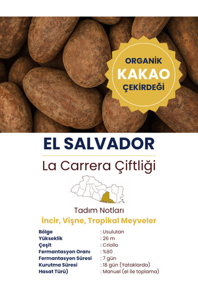 Eleonora Coffee Roasters 1000gr El Salvador Organik Kavrulmuş Criollo Kakao Ç...