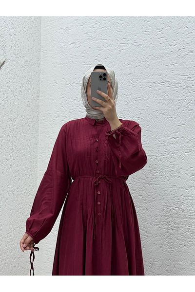 MİHRA STORE Orelita Front Button and Pleated Dress Suit-Bn4449 Burgundy