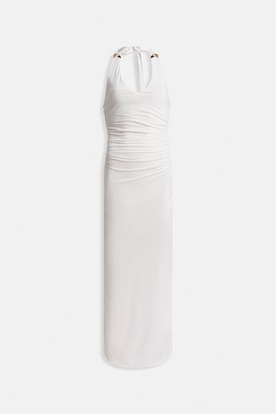 Black Fashion Λεπτομέρεια αξεσουάρ Maxi Λευκό Φόρεμα