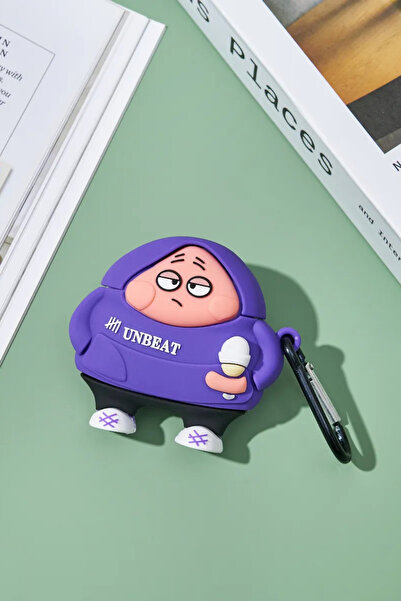 EWEC 4. Nesil Uyumlu Hoodie Patrick Yıldız Figürlü Koruyucu Silikon Kulaklık Kılıfı